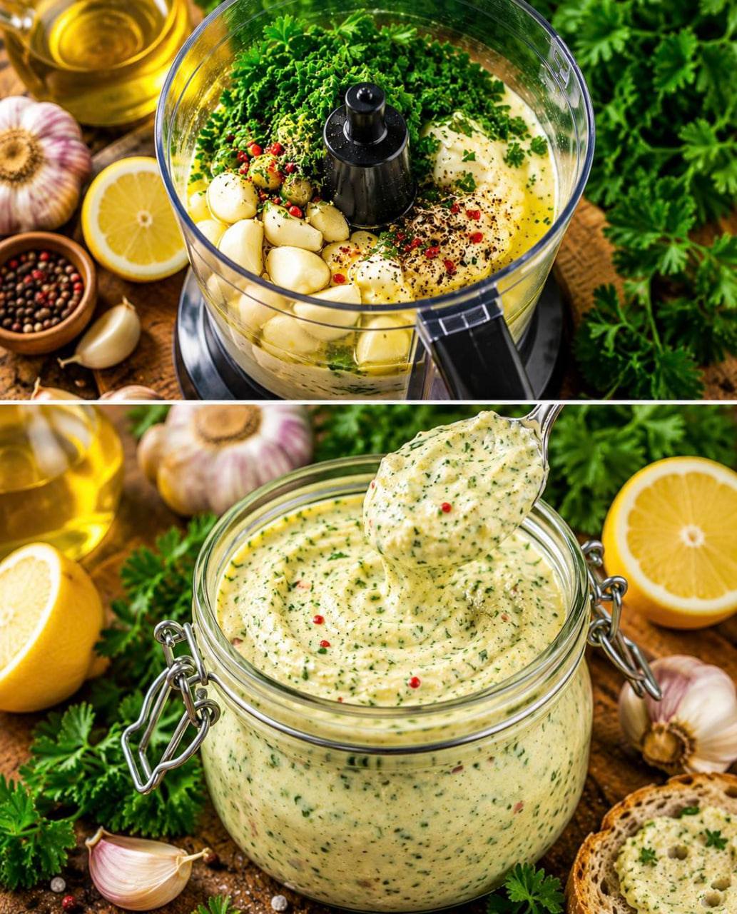 Krämig vitlök- och örtkräm – kryddig, fräsch och enkel