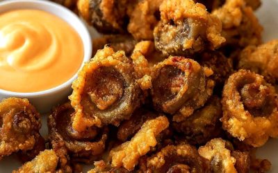 Krispiga friterade champinjoner med rökt paprika