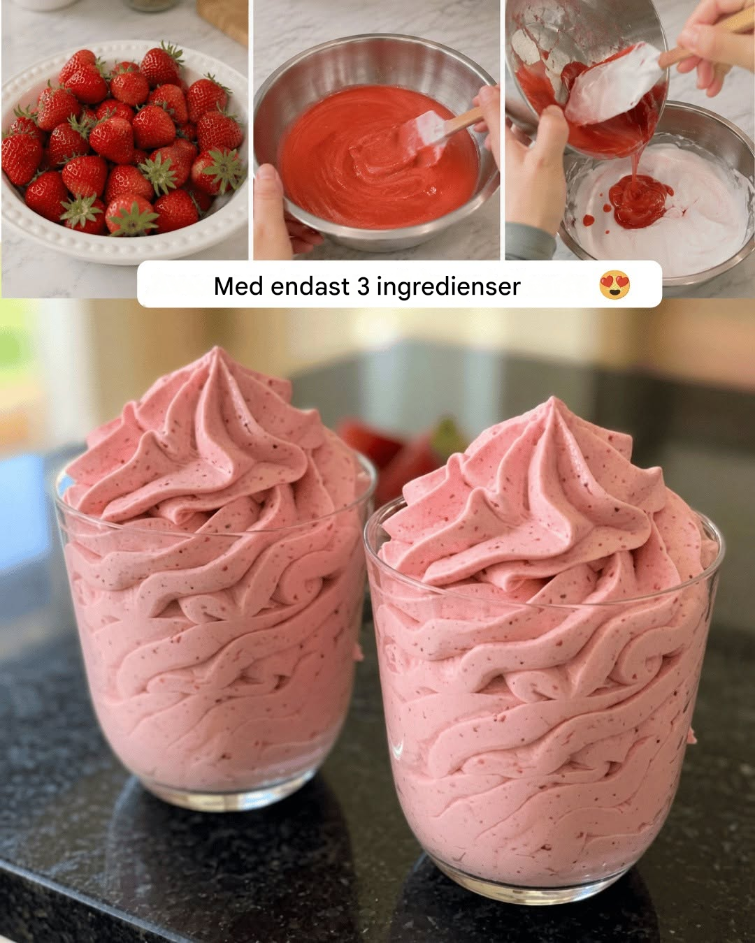 Ultrakrämig jordgubbsmousse — 3 ingredienser och fantastiska resultat