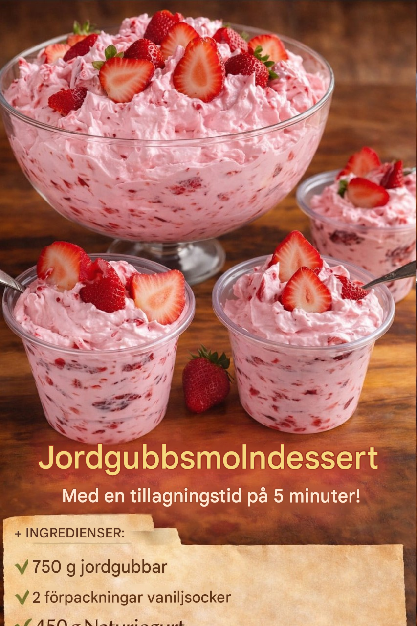 Jordgubbsmolndessert – krämig, fruktig och klar på 5 minuter