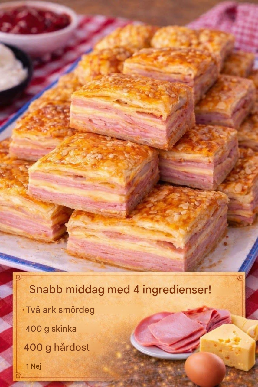 Smördeg, skinka och ostskivor – en snabb middag med 4 ingredienser