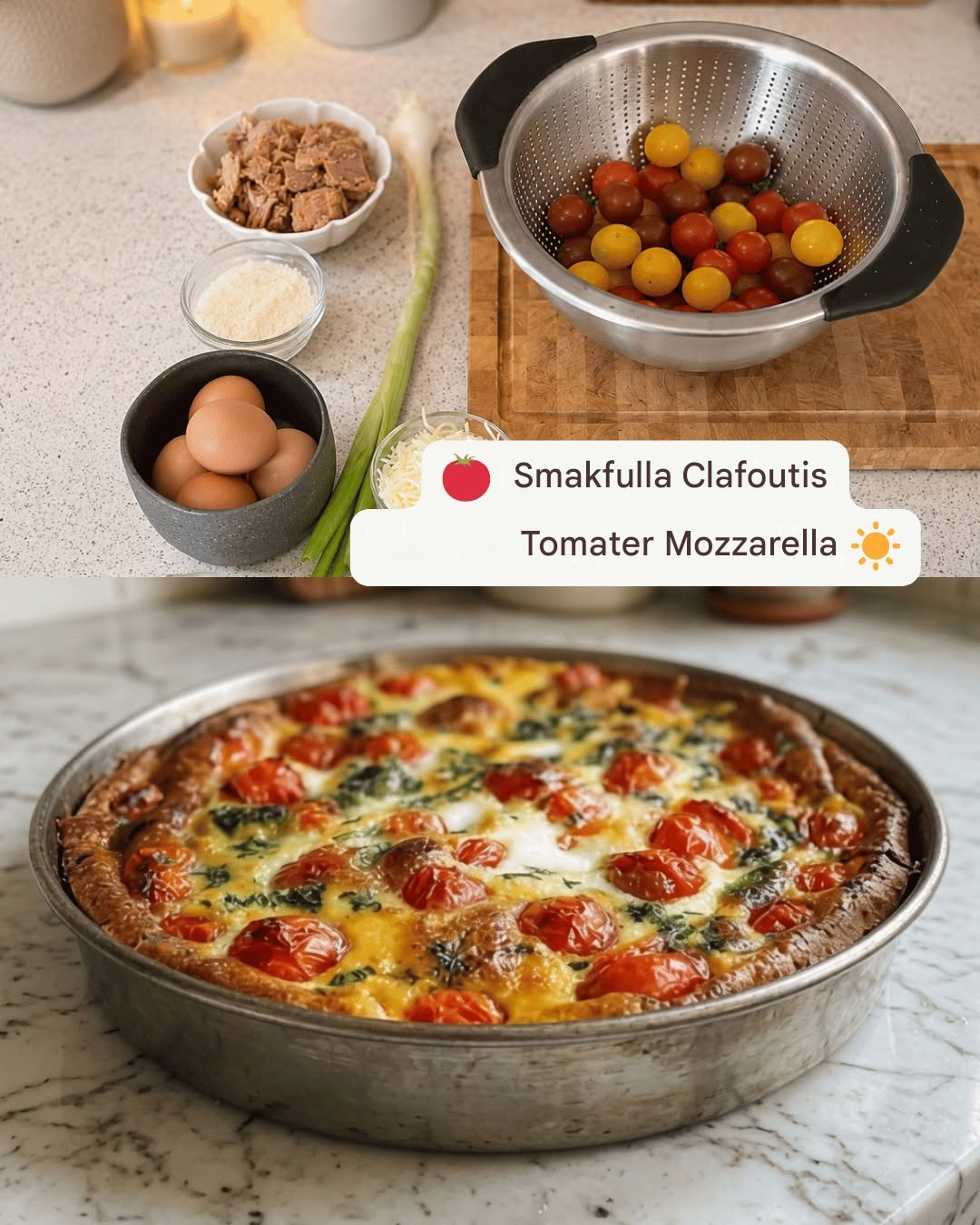 Smakrik clafoutis med tomater och mozzarella