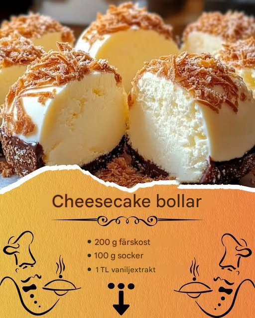 Cheesecakebollar – krämiga, söta och ingen gräddning krävs