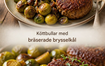 Köttbullar med bräserade brysselkål