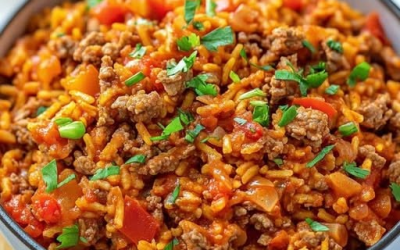 Paprikakök med ris och 500 g köttfärs på 20 minuter