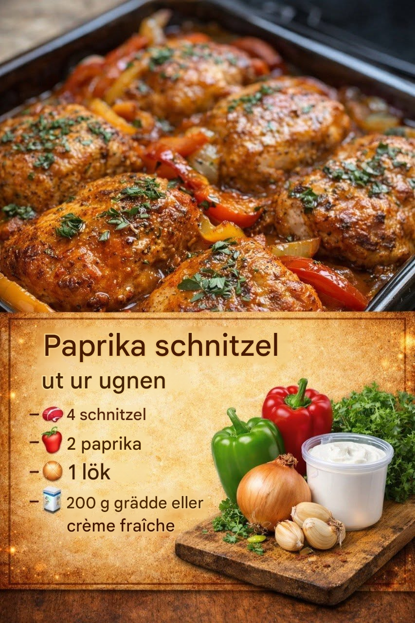 Ugnsbakad paprikasnitzel – krämig, kryddig och enkel