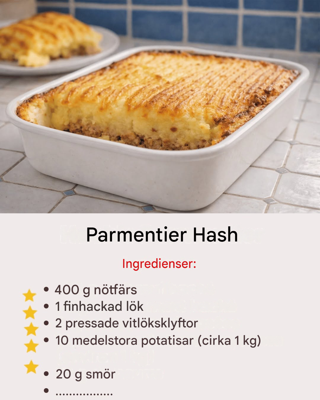 Väldigt enkelt och snabbt recept på shepherd’s pie
