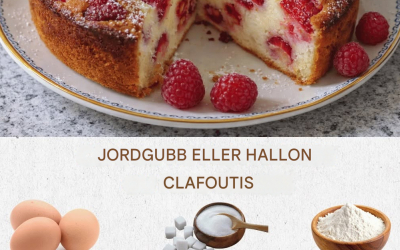 Jordgubbs- eller hallonclafoutis – Enkel och saftig fruktig dessert