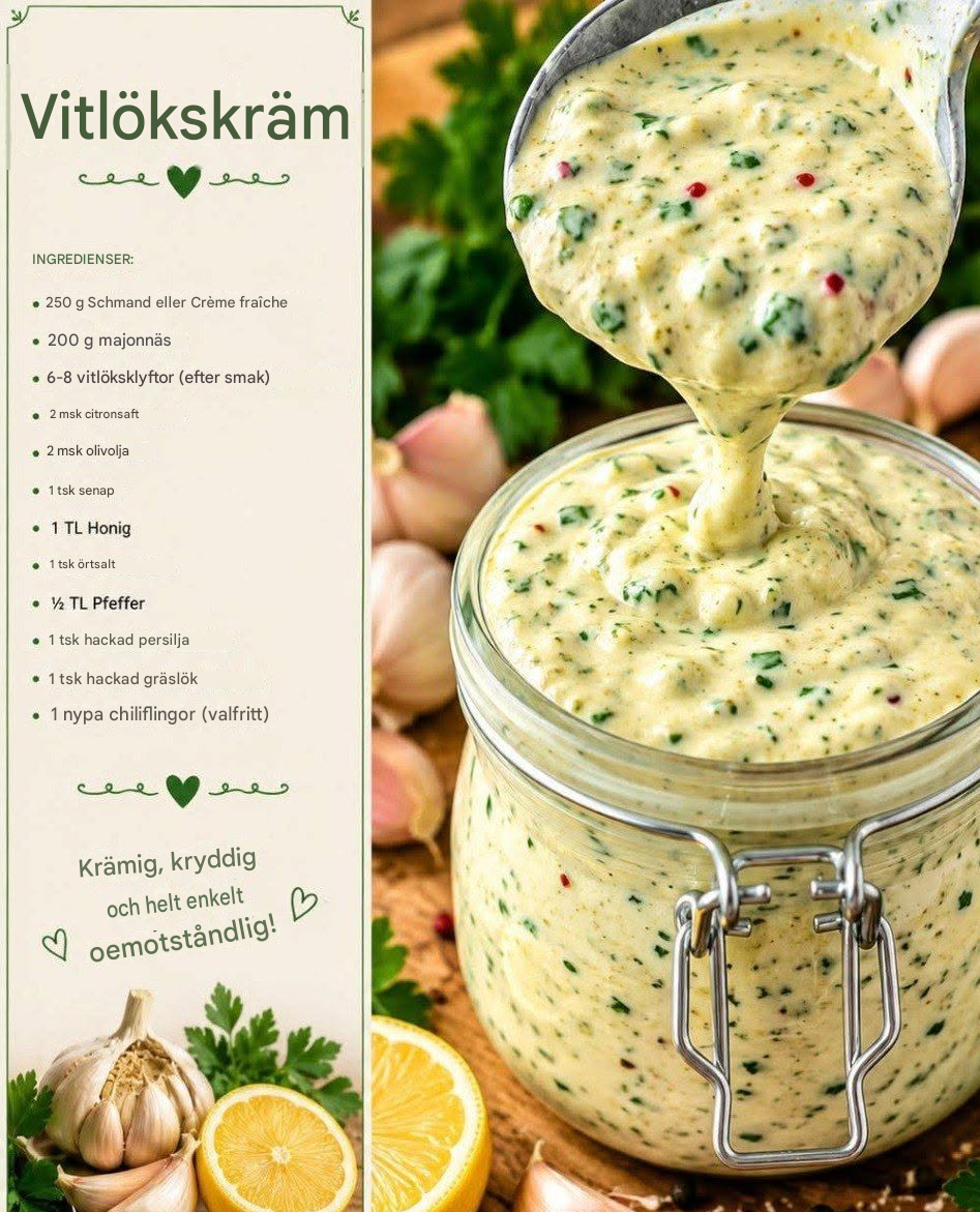 Vitlökskräm – krämig, kryddig och helt enkelt oemotståndlig