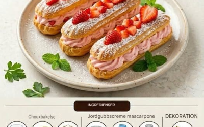 Strawberry mascarpone éclairs: En oemotståndlig fruktgodis!