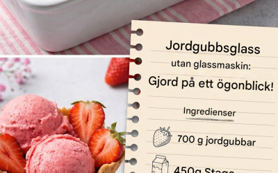 Precis så smakade sommaren som barn – jordgubbsglass utan glassmaskin, blixtsnabbt gjord och helt enkelt oslagbar.