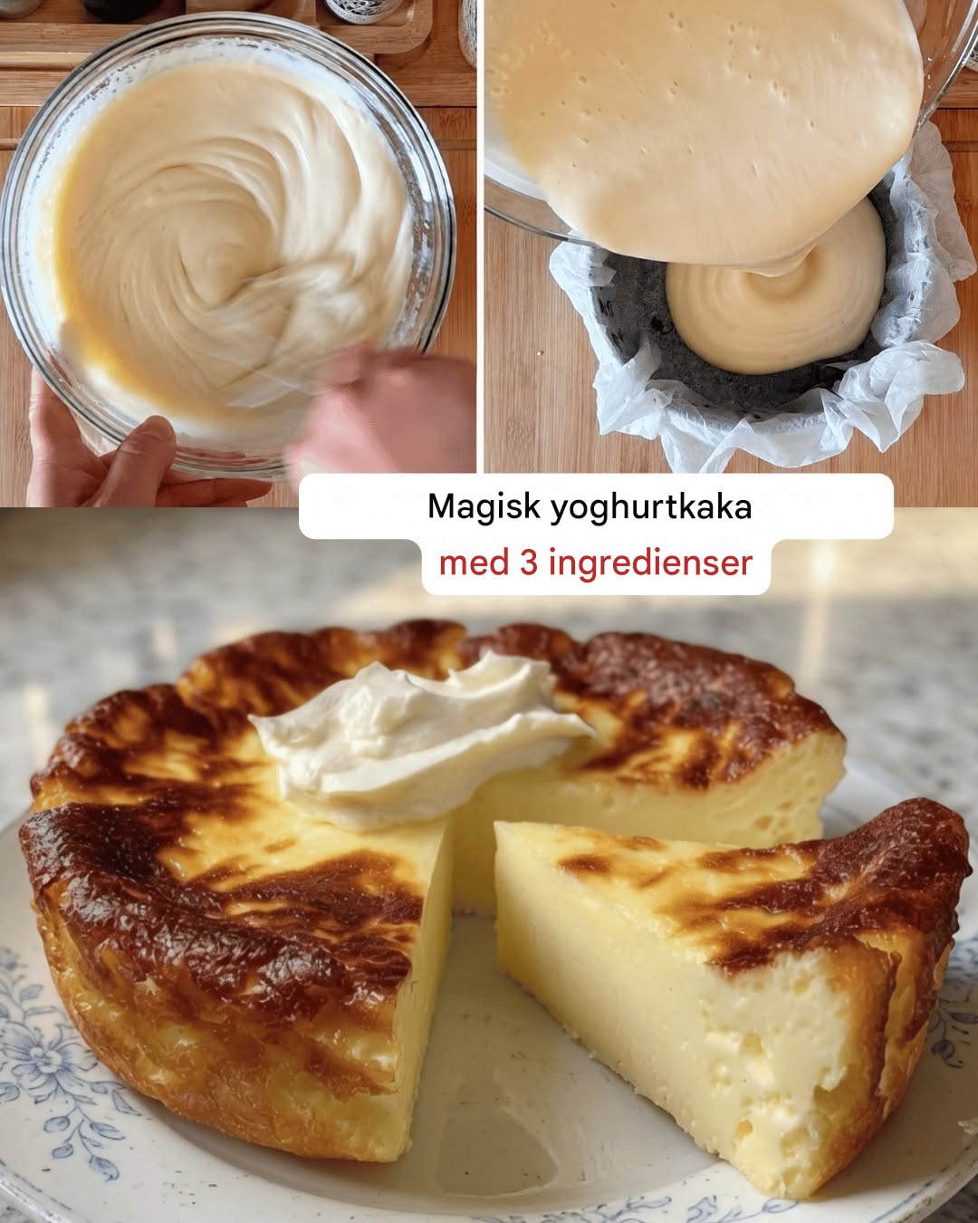 Yoghurtkaka med 3 ingredienser, mjölfri och sockerfri