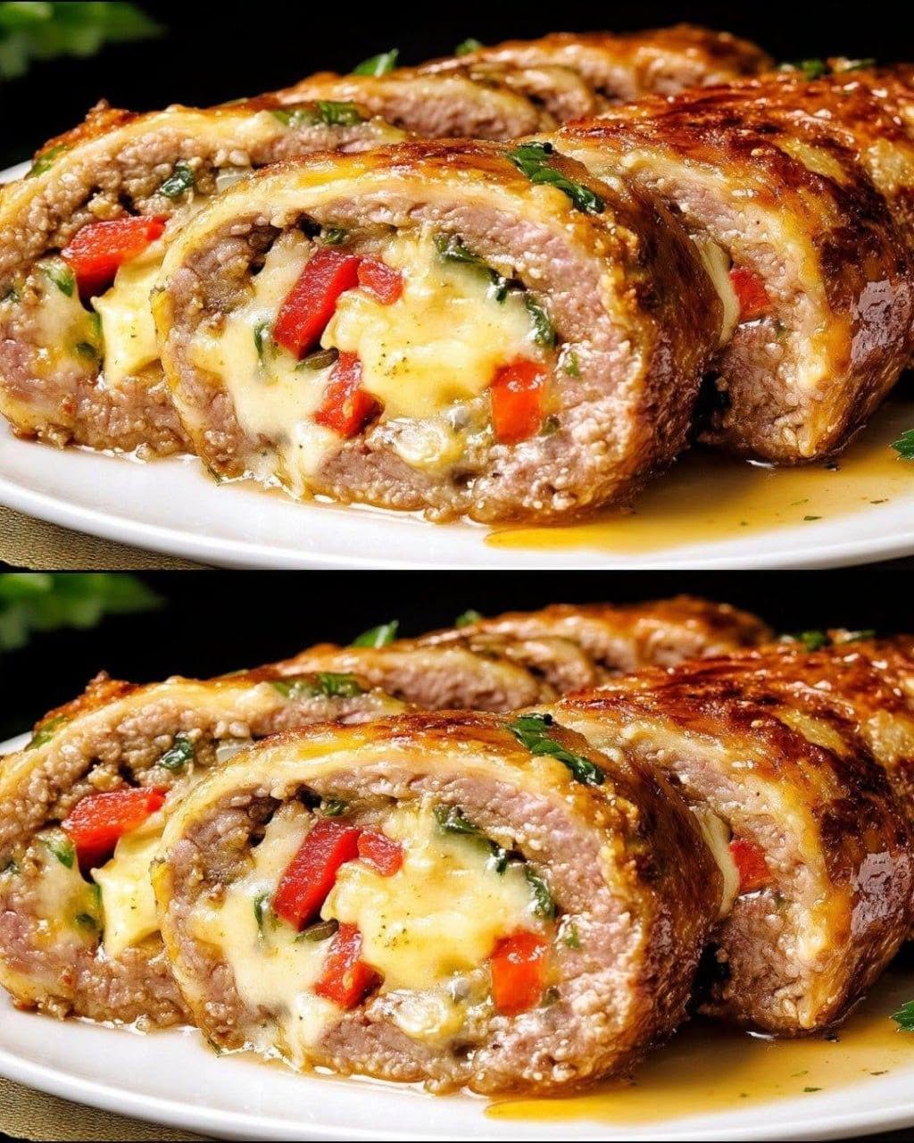 Fylld köttbulle, bakad