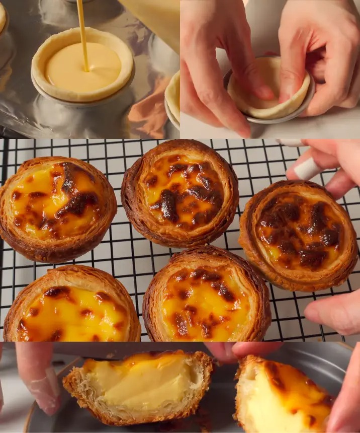 Detaljerat recept på portugisiska äggtarter med smördeg┃ Portugisiska äggtarter