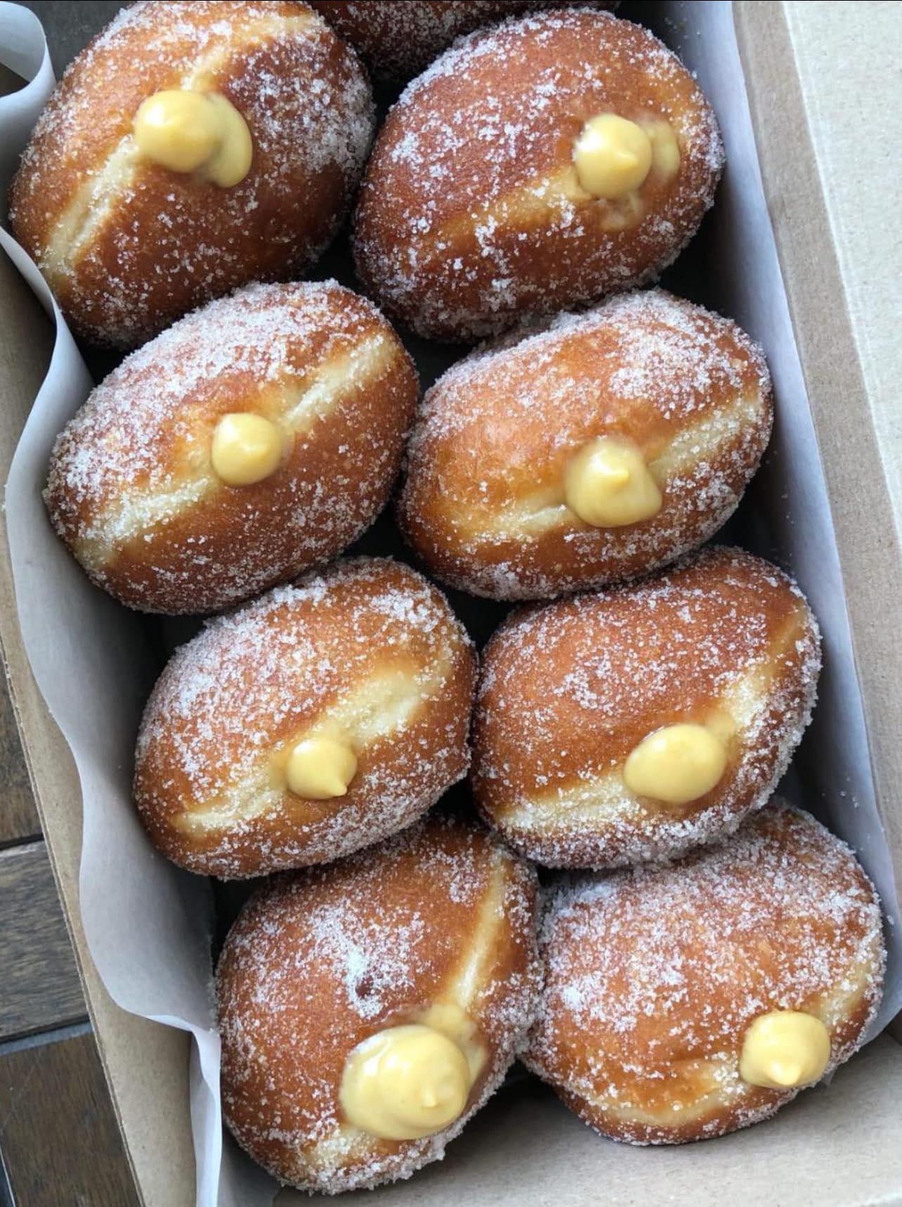 Berlinbollar (Bomboloni) med bakelsekräm