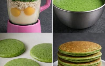 Pannkakor med grön spenat