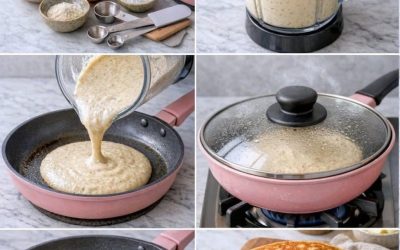 Hälsosamma pannkakor med havregryn och chiafrön! Ingen ugn behövs, enkla och läckra