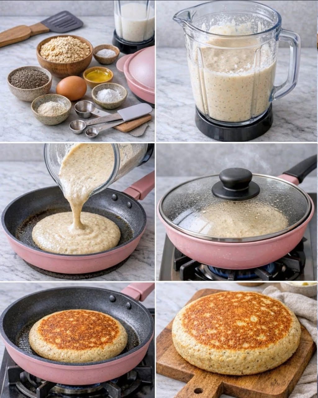 Hälsosamma pannkakor med havregryn och chiafrön! Ingen ugn behövs, enkla och läckra