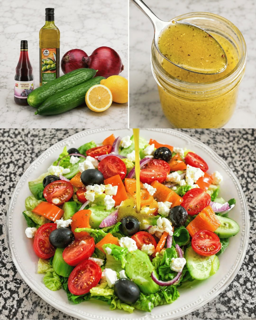 Grekisk sallad och dess speciella hemlagade sås — Precis som på en restaurang!