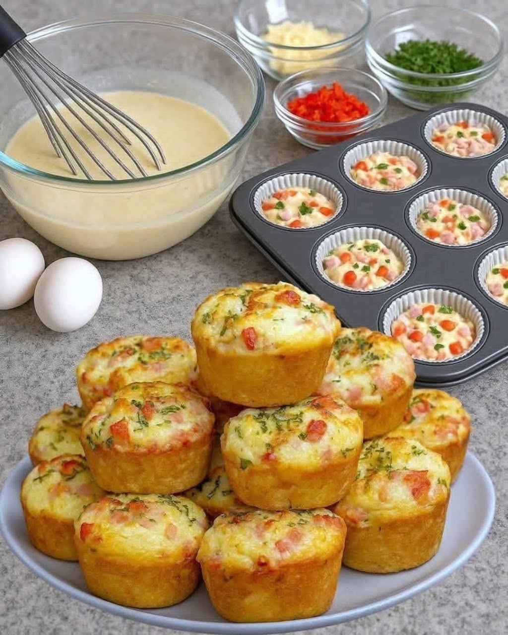Recept på grönsaksomelettmuffins för barn