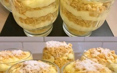 När jag inte kan laga mat gör jag alltid denna efterrätt: “i ett glas Napoleon.”Det är så gott att jag vill slicka fingrarna. Den är borta om två minuter.