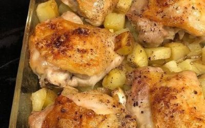 Vitlöksstekt kyckling och potatis