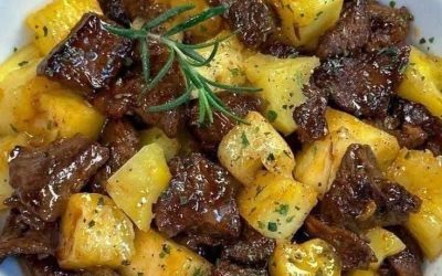 Recept för stekt nötkött och ananas