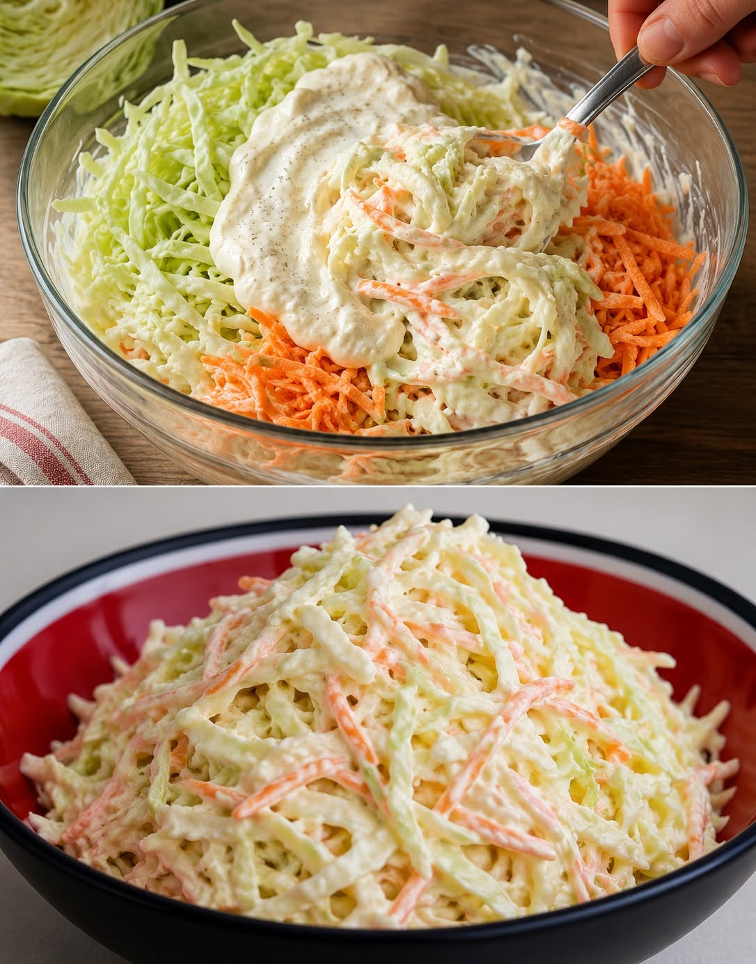 Denna fantastiska coleslaw är klar på bara 10 minuter. Krispig, fräsch och perfekt som ett snabbt tillbehör.