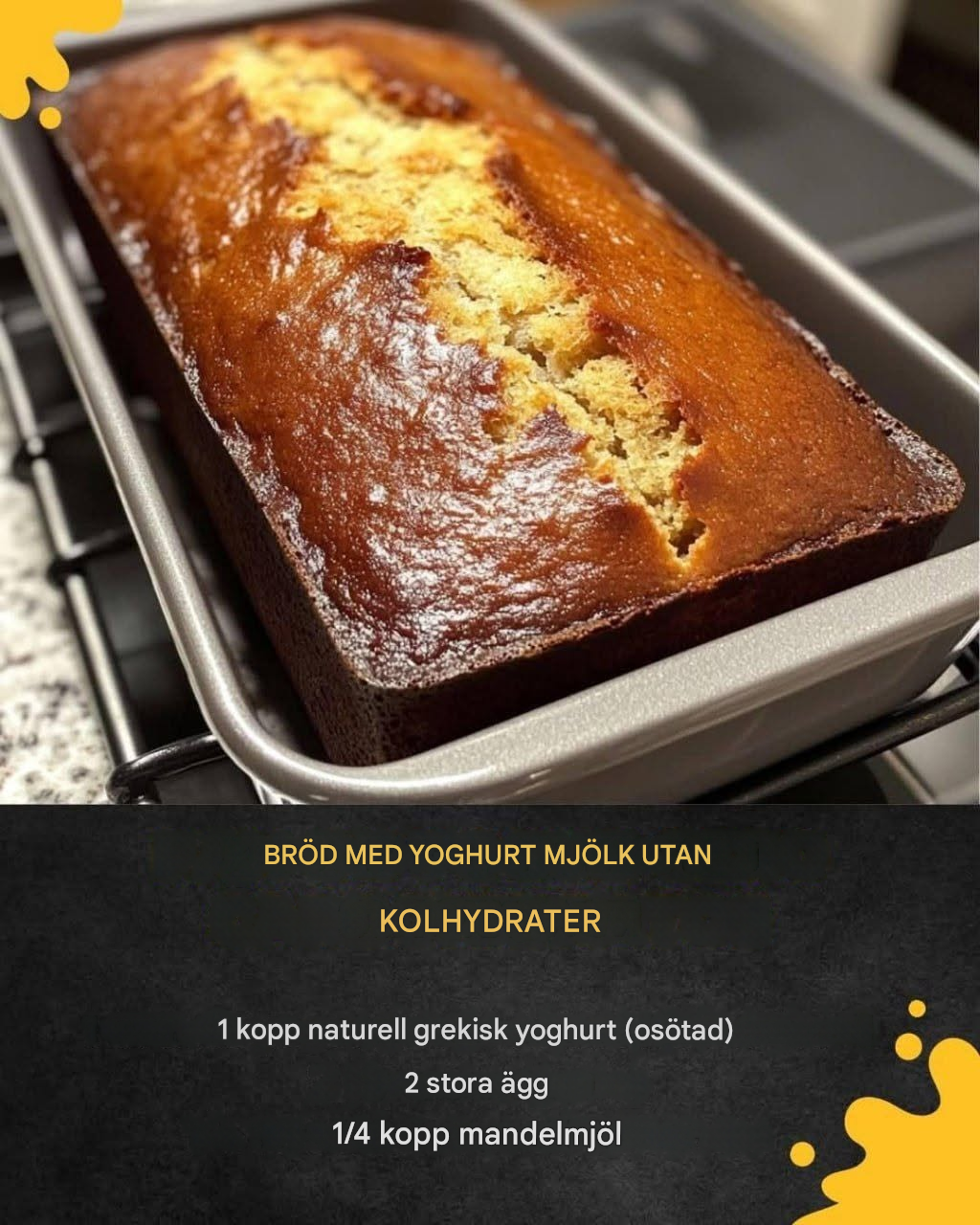 Kolhydratfritt yoghurtbröd