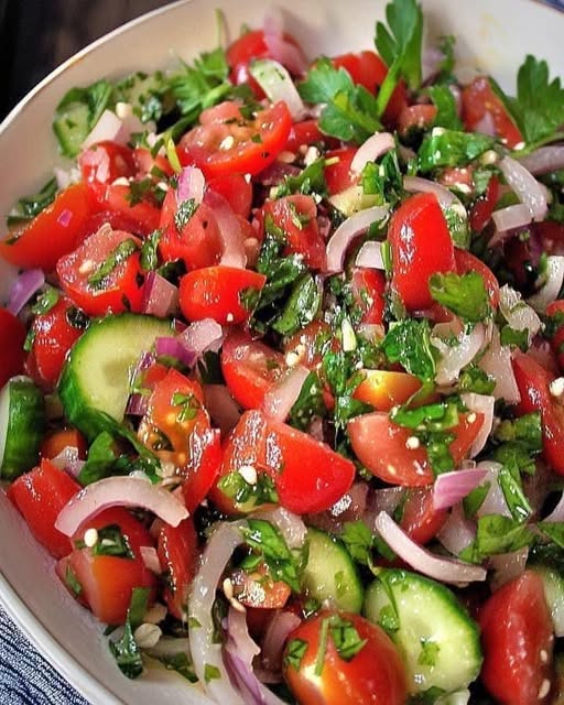 Turkisk tomatsallad med 250 g gurka är helt enkelt bäst.