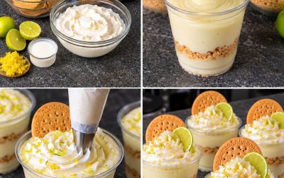 Krämig citroncharlotte serverad i glas