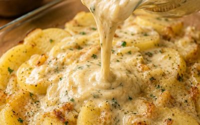 Krämiga bakade potatisar med parmesanost