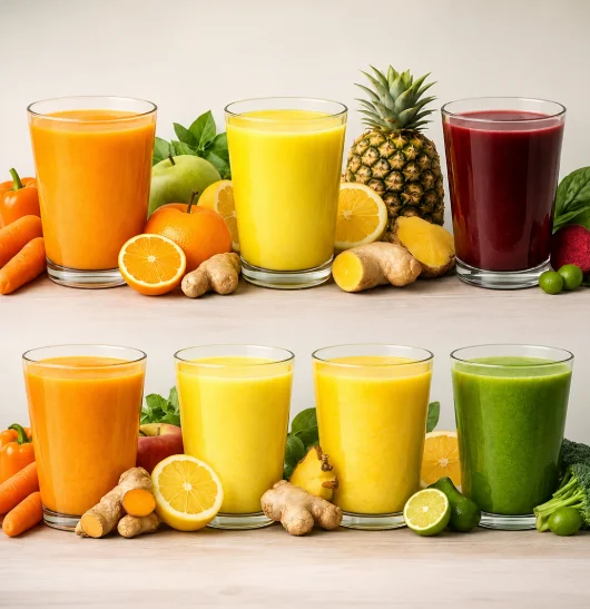 6 hälsosamma juicerecept för strålande hud, tarmhälsa, immunförsvar och mer